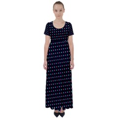 Pattern Dots Wallpaper Seamless High Waist Short Sleeve Maxi Dress by Salmanaz77