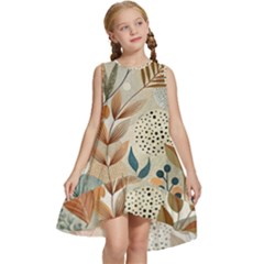 Leaves Pattern Floral Kids  Frill Swing Dress by Salmanaz77