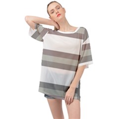 Minimal Mixed Abstract Lines Print Copia Oversized Chiffon Top by dflcprintsclothing