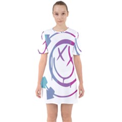 Blink 182 Logo Sixties Short Sleeve Mini Dress by avitendut