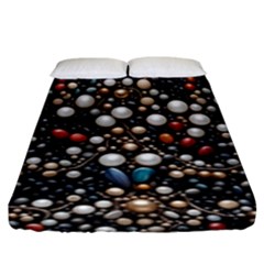 Pearls And Stones Fitted Sheet (king Size) by dedoma