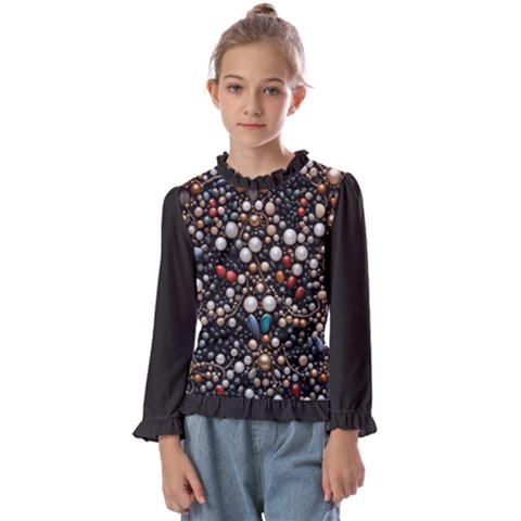 Pearls And Stones Kids  Frill Detail T-shirt by dedoma