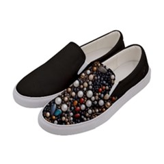 Pearls And Stones Women s Canvas Slip Ons by dedoma