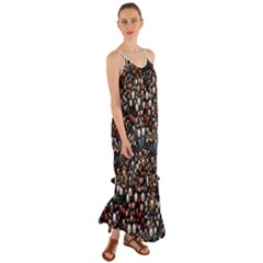 Pearls And Stones Cami Maxi Ruffle Chiffon Dress by dedoma