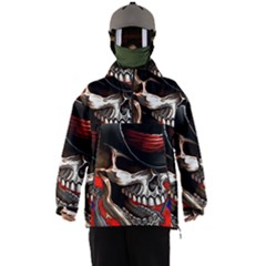 Confederate Flag Usa America United States Csa Civil War Rebel Dixie Military Poster Skull Men s Ski And Snowboard Waterproof Breathable Jacket by Ket1n9