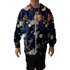 Japanese Wave Koi Illustration Pattern Kids  Hooded Windbreaker by Ndabl3x