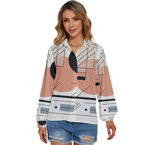 Abstract Architecture Women s Long Sleeve Button Up Shirt by Bedest