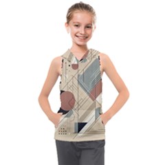 Boho Abstract Architecture Kids  Sleeveless Hoodie by Bedest