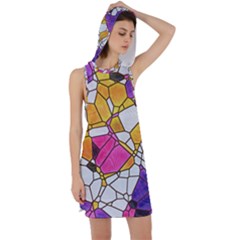 Architecture Glass Abstract Pattern Racer Back Hoodie Dress by Bedest