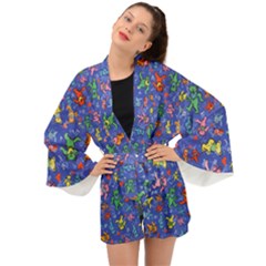 Grateful Dead Dancing Bears Pattern Long Sleeve Kimono by Salmanaz77