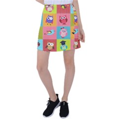 Owls Pattern, Abstract, Art, Desenho Tennis Skirt by kyorashop23