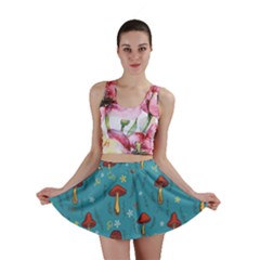 Whimsical Mushroom Pattern Mini Skirt by Drawde