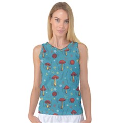 Whimsical Mushroom Pattern Women s Basketball Tank Top by Drawde