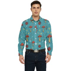 Whimsical Mushroom Pattern Men s Long Sleeve Shirt by Drawde