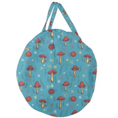 Whimsical Mushroom Pattern Giant Round Zipper Tote by Drawde