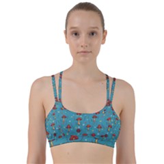 Whimsical Mushroom Pattern Line Them Up Sports Bra by Drawde