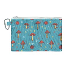 Whimsical Mushroom Pattern Canvas Cosmetic Bag (large) by Drawde