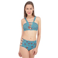 Whimsical Mushroom Pattern Cage Up Bikini Set by Drawde