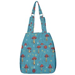 Whimsical Mushroom Pattern Center Zip Backpack by Drawde