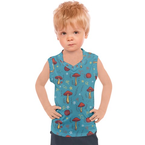 Whimsical Mushroom Pattern Kids  Sport Tank Top by Drawde