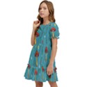 Whimsical Mushroom pattern Kids  Puff Sleeved Dress View3