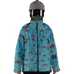 Whimsical Mushroom Pattern Men s Zip Ski And Snowboard Waterproof Breathable Jacket by Drawde