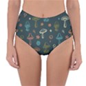 Whimsical Mushrooms pattern Reversible High-Waist Bikini Bottoms View1