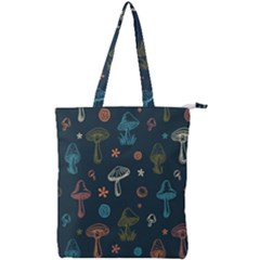 Whimsical Mushrooms Pattern Double Zip Up Tote Bag by Drawde