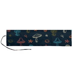 Whimsical Mushrooms Pattern Roll Up Canvas Pencil Holder (l) by Drawde