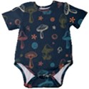 Whimsical Mushrooms pattern Baby Short Sleeve Bodysuit View1