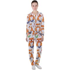 Cute Colorful Owl Cartoon Seamless Pattern Casual Jacket And Pants Set by Apen