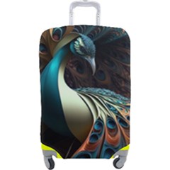 Colorful Peacock Bird Feathers Luggage Cover (large) by Apen