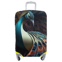 Colorful Peacock Bird Feathers Luggage Cover (medium) by Apen