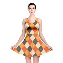 Halloween Argyle Pattern  Reversible Skater Dress by Safari