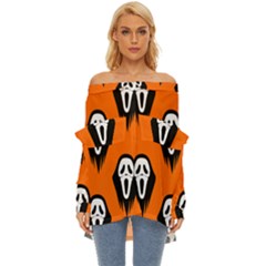 Halloween Party  Off Shoulder Chiffon Pocket Shirt by Safari