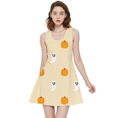 Pumpkin And Boo Crew Halloween  Inside Out Reversible Sleeveless Dress by Safari