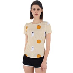 Pumpkin And Boo Crew Halloween  Back Cut Out Sport T-shirt by Safari