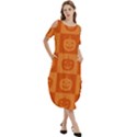 Seamless Halloween Pattern With Smiling Pumpkin 20240926 161520 0000 Cold Shoulder Loose Fit Dress With Pockets View3