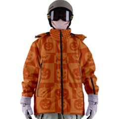 Seamless Halloween Pattern With Smiling Pumpkin 20240926 161520 0000 Women s Zip Ski And Snowboard Waterproof Breathable Jacket by Safari