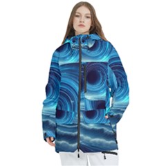 Astral Waveform Fantasy Women s Multi Pockets Zip Ski And Snowboard Waterproof Breathable Jacket by Grandong