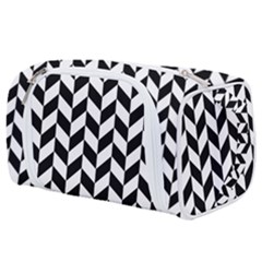 Black And White Pattern Toiletries Pouch by ytdream