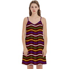 Multicolor Wave Pattern Mini Camis Dress With Pockets by ytdream