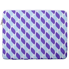 White Blue Pattern 17  Vertical Laptop Sleeve Case With Pocket by ytdream