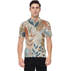 Leaves Pattern Flower Floral Flora Men s Short Sleeve Rash Guard by Bedest