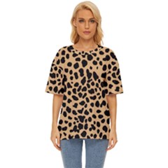 Leopard Skin Pattern Oversized Basic T-shirt by Bedest