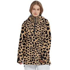 Leopard Skin Pattern Women s Pullover Zip Ski And Snowboard Waterproof Breathable Jacket by Bedest