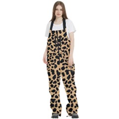 Leopard Skin Pattern Women s Front Zip Ski And Snowboard Bib Pants by Bedest