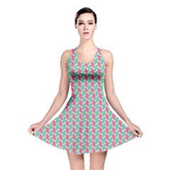 Yellow Blue Pattern Reversible Skater Dress by ytdream