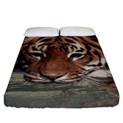 Swimming Tiger Fitted Sheet (king Size) by ExtraAwesomeSauce