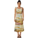 Vibrant Sunset Over Serene Lake Tie-Strap Tiered Midi Chiffon Dress View1